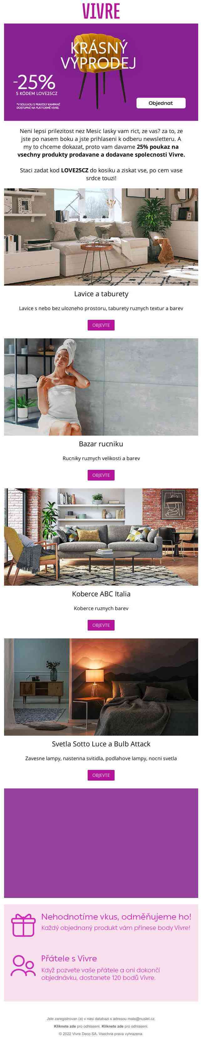 Láska k domovu je stejně velká. 😻 Pouze produkty Vivre klesly o 25% 👇