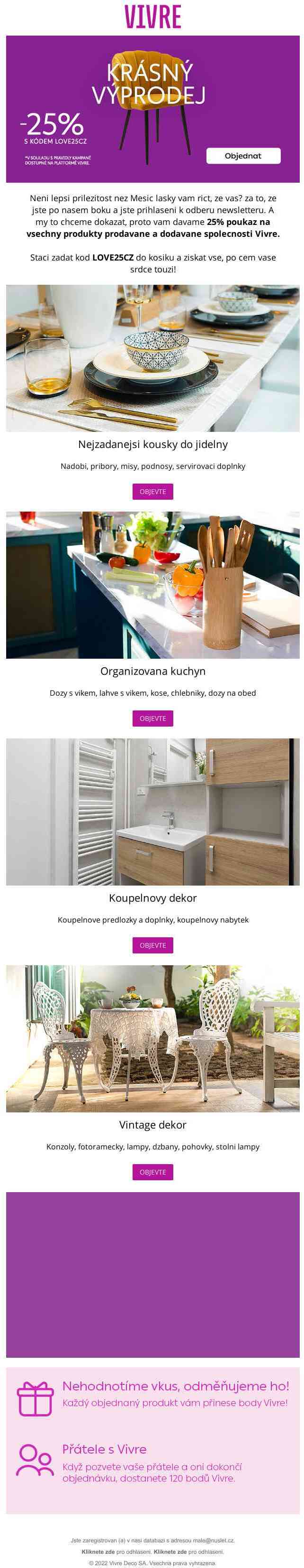 Kód LOVE25CZ přichází s 25% slevou! Je čas osvěžit váš domov. ✨