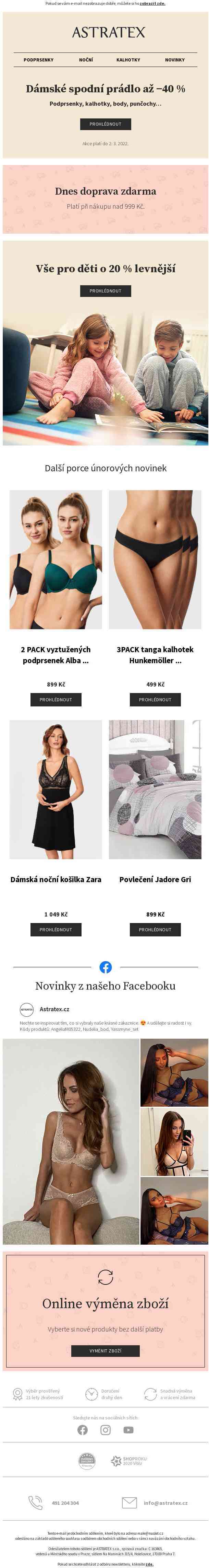 Porce čerstvých novinek, slevy až 40 % a doprava zdarma.