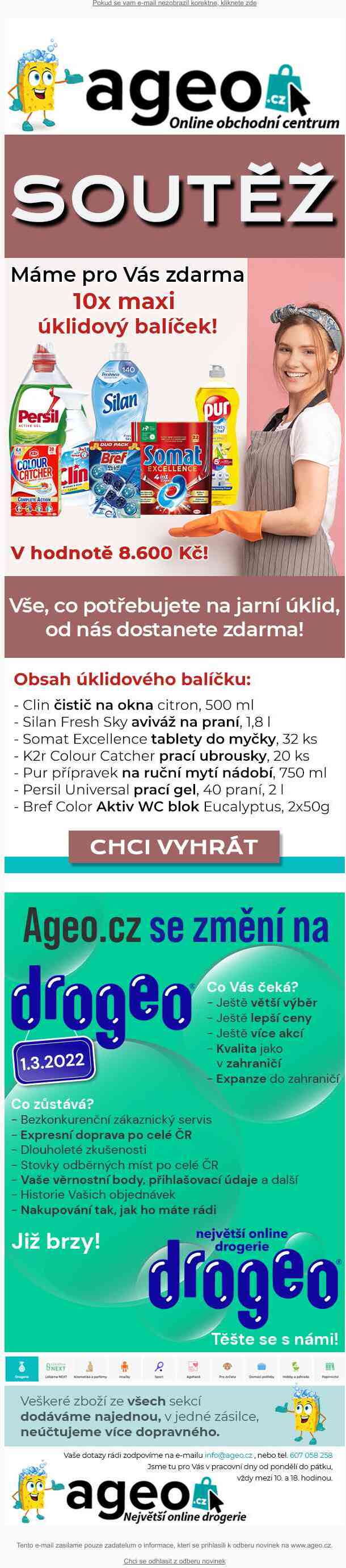 Čekají na Vás poslední MAXI úklidové balíčky ZDARMA!