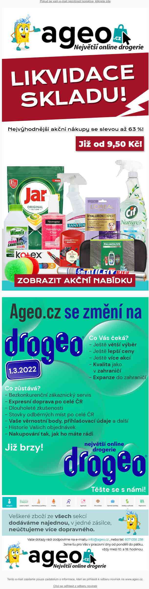 Všechno musí pryč! Užijte si nejvýhodnější nákupy již od 9,50 Kč!