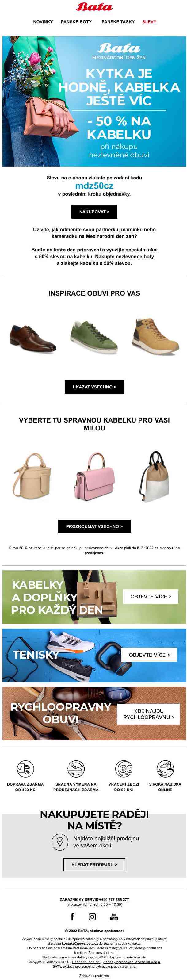 Využijte slevu 50 % na kabelku a buďte připraveni na svátek žen 🎀 >