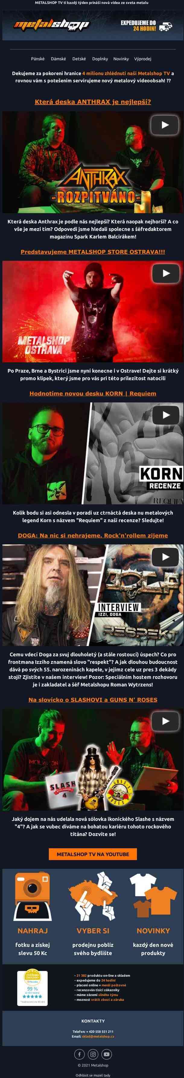 Novinky ve tvé metalové televizi 🤘📺