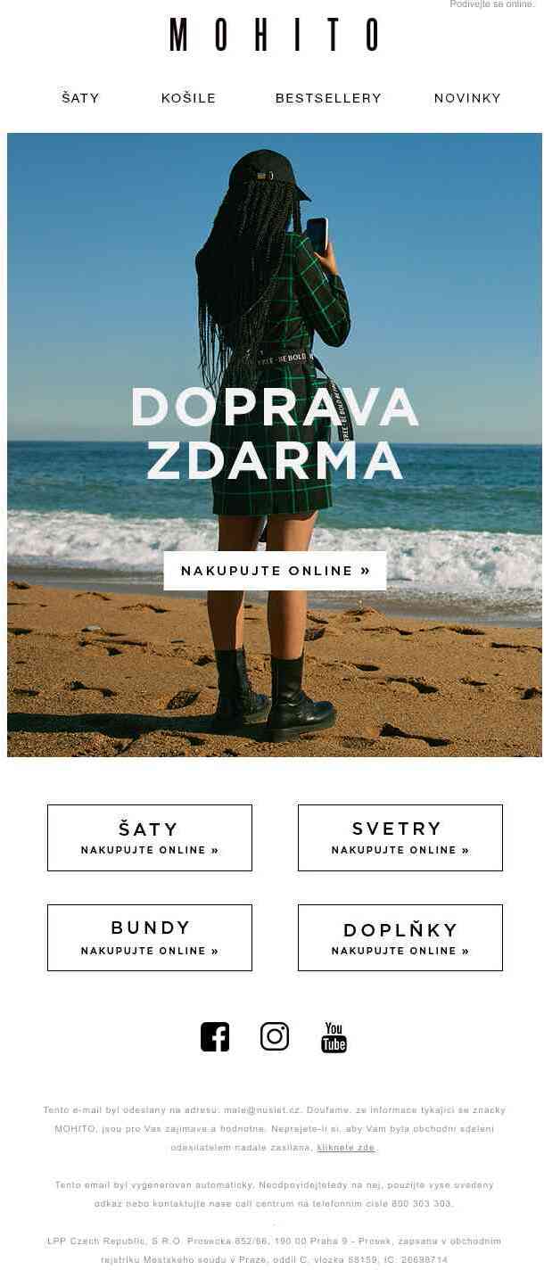 Nakupujte s DOPRAVOU ZDARMA! Osvěžte si svůj šatník
