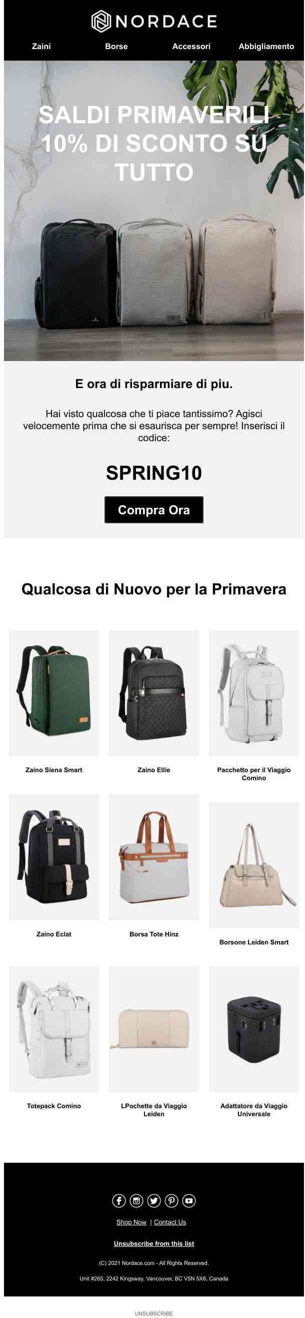 ✨10% di Sconto Primaverile sugli Accessori Essenziali
 per il Tuo Viaggio🎒