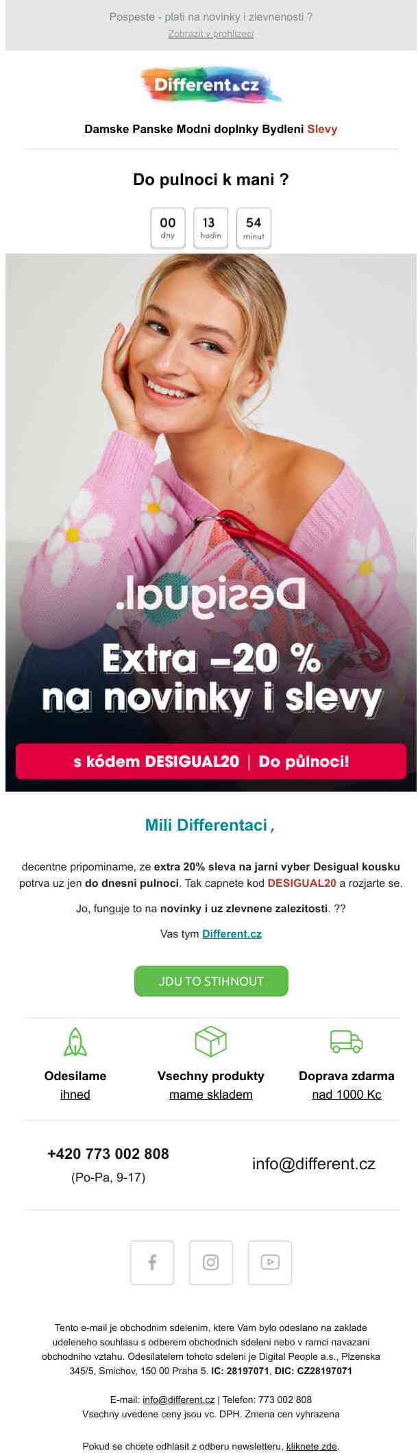 Do půlnoci 🌗 Desigual s extra 20% slevou →