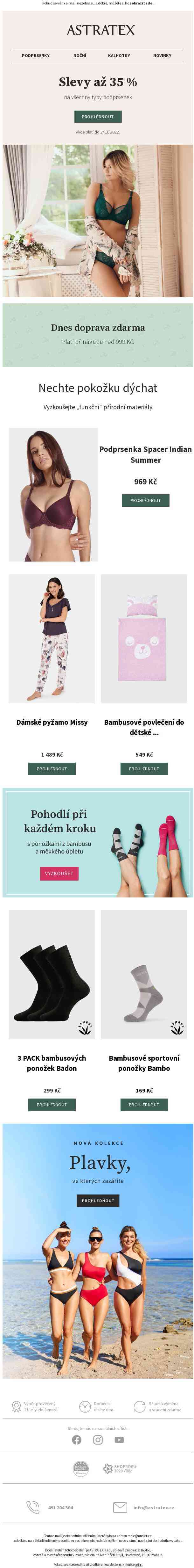 Úžasné bambusové prádlo. A až 35% slevy na podprsenky.