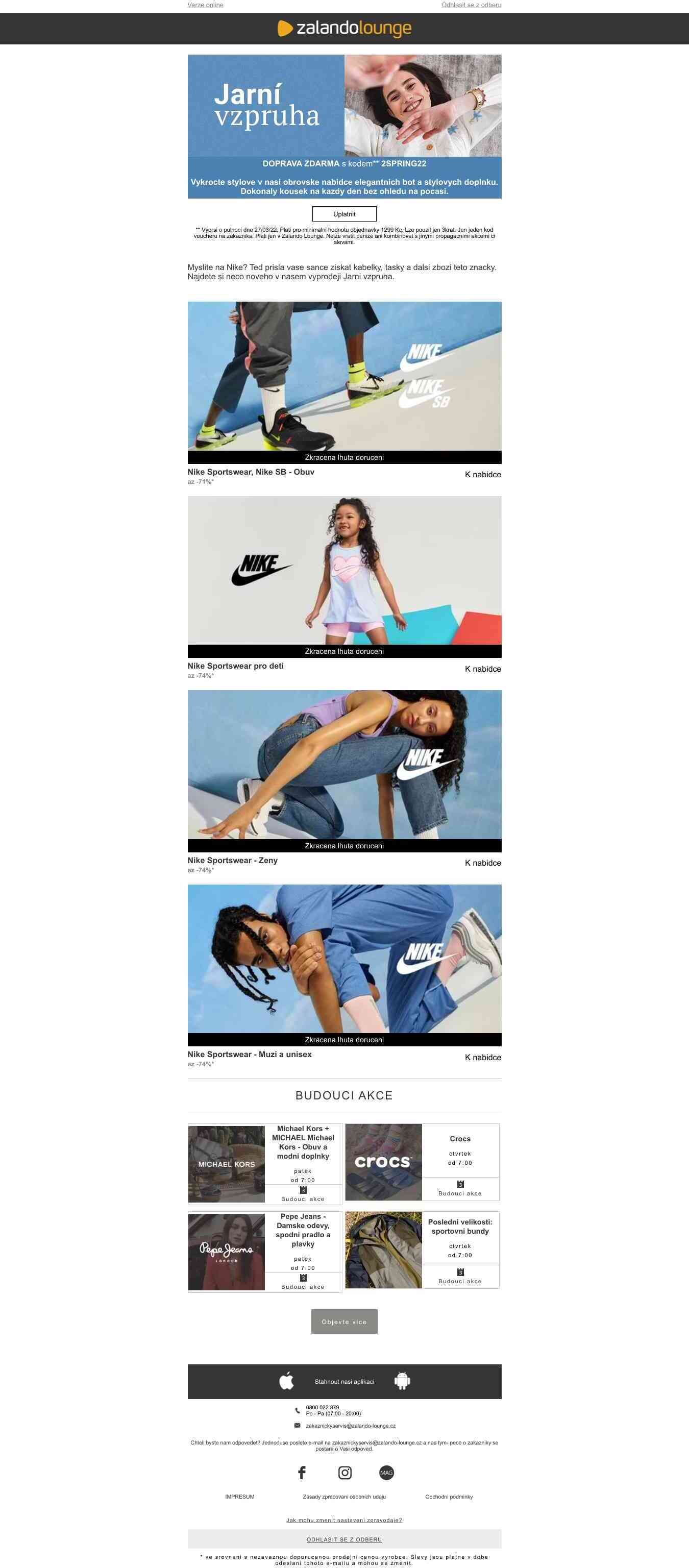 [DOPRAVA ZDARMA] Právě online Nike a další jenom pro vás