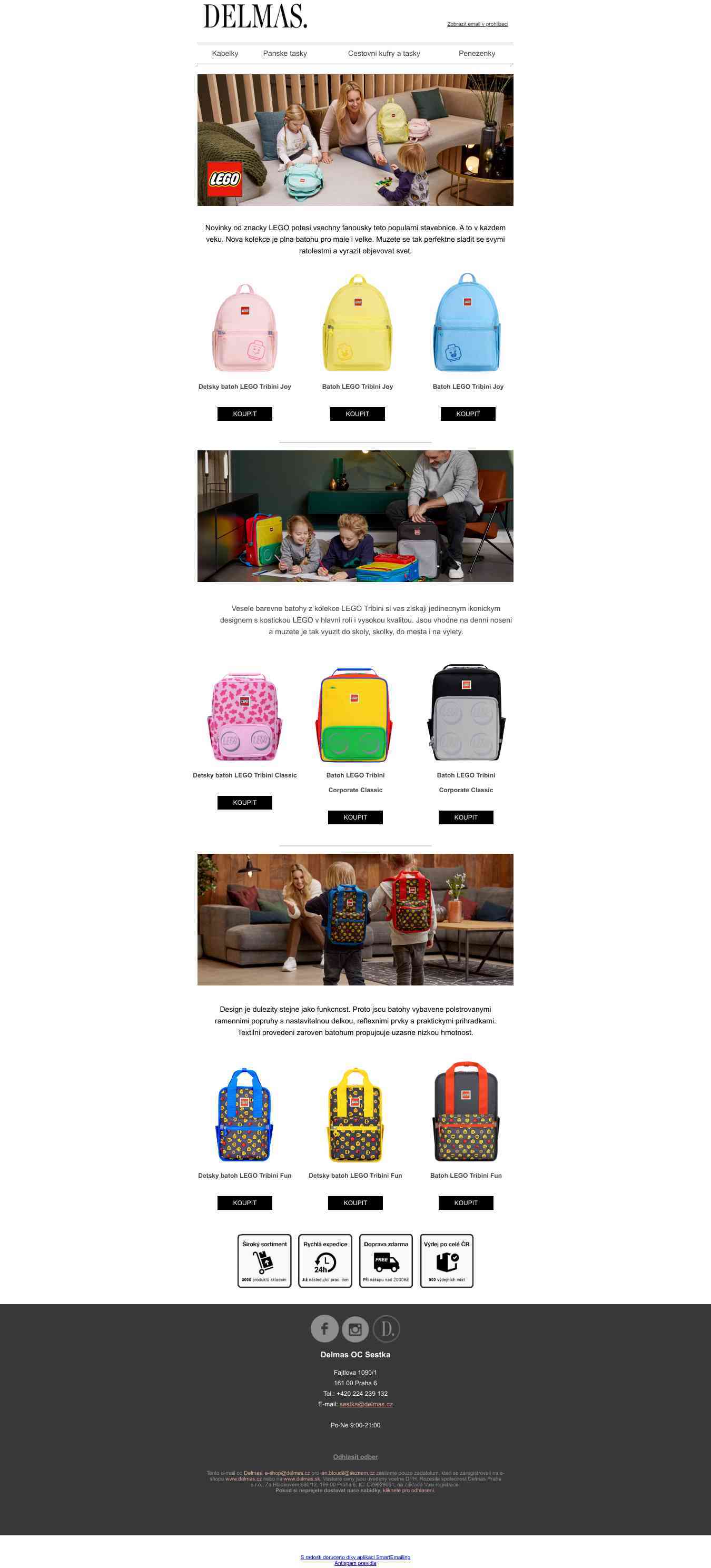 LEGO - nové barevné batohy pro celou rodinu 🎨