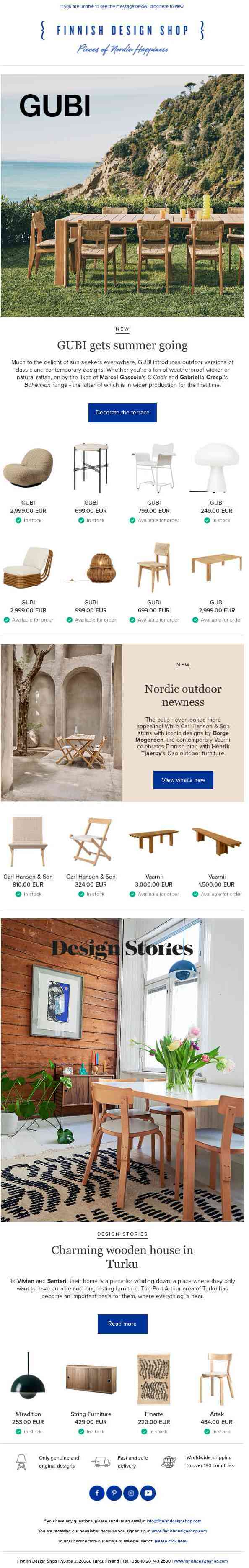 Outdoor news: GUBI, Carl Hansen & Søn, and Vaarnii