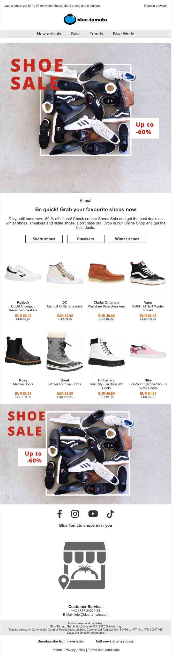 Our Shoes Sale ends tomorrow!