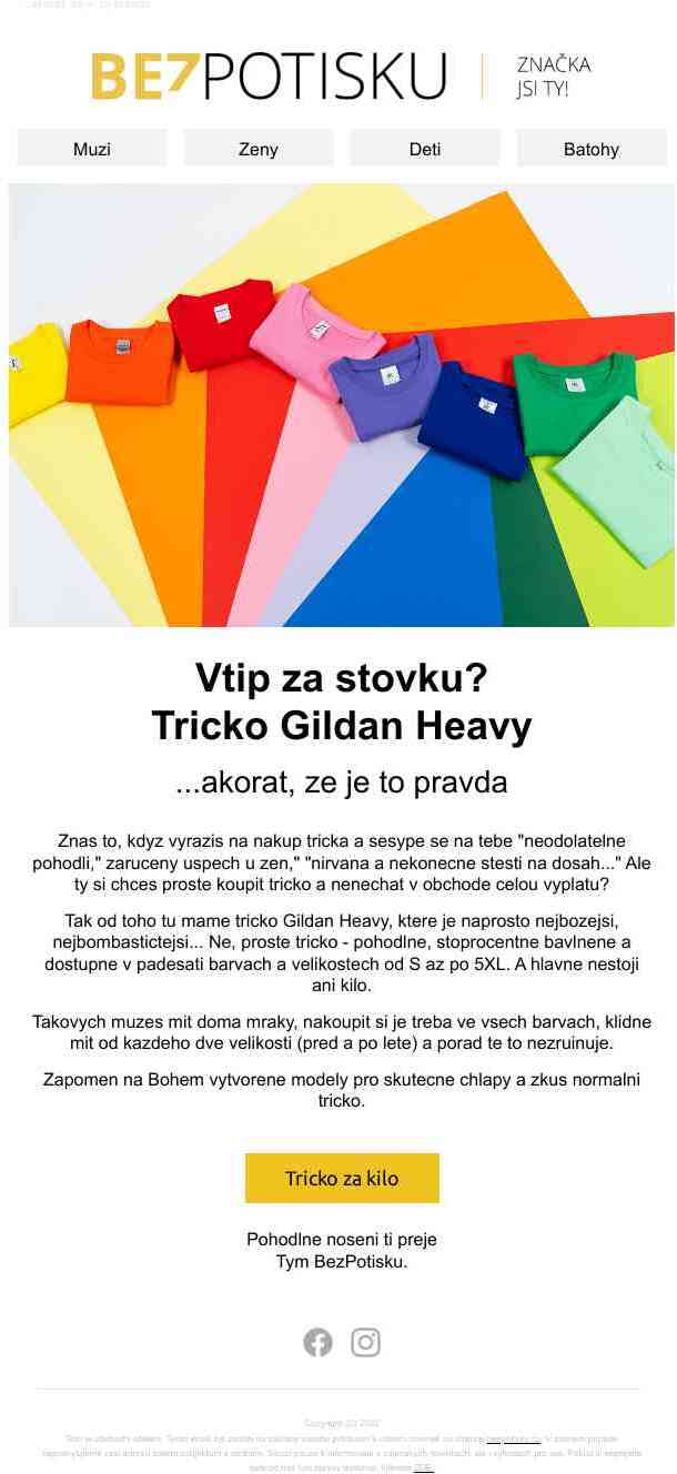 🤣 Vtip za stovku? Tričko Gildan Heavy