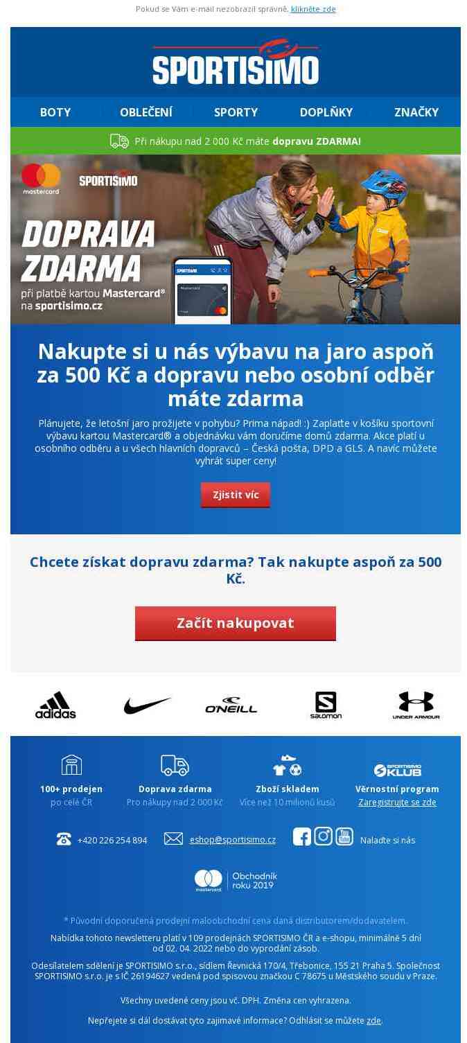 🔵 Doprava zdarma! Zaplaťte kartou Mastercard