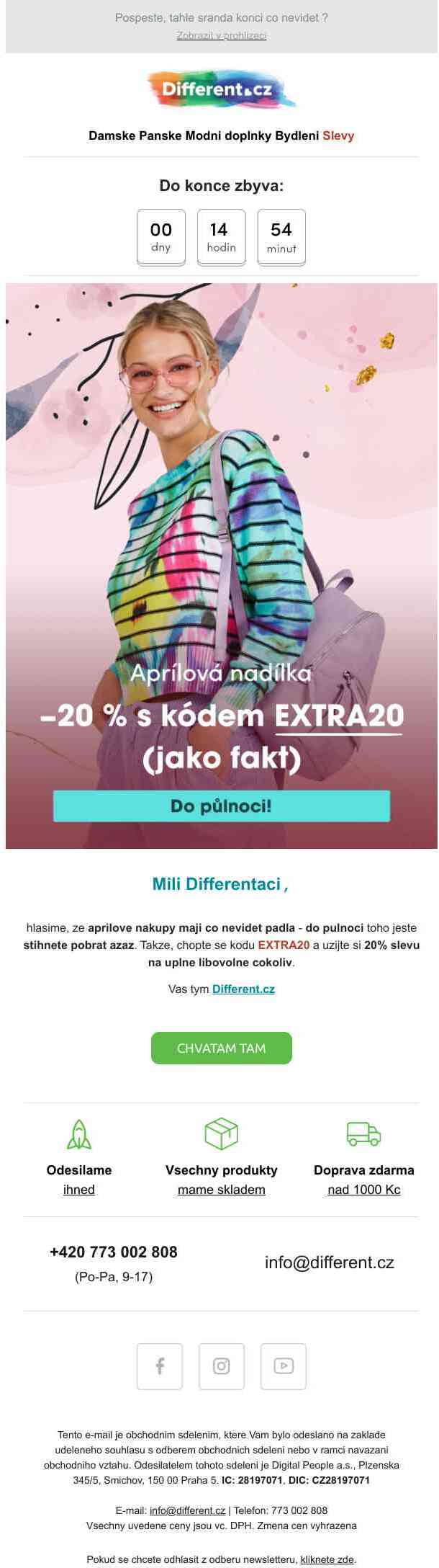 Do půlnoci ⏱️ Aprílové nákupy s 20 % slevou →