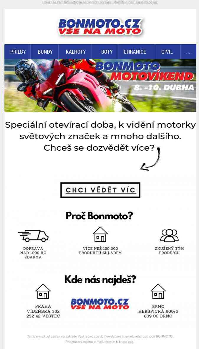 BONMOTO MOTOVÍKEND!