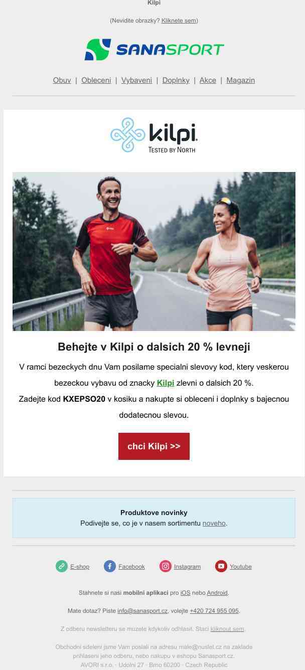 Dalších -20 % na běžeckou výbavu od Kilpi