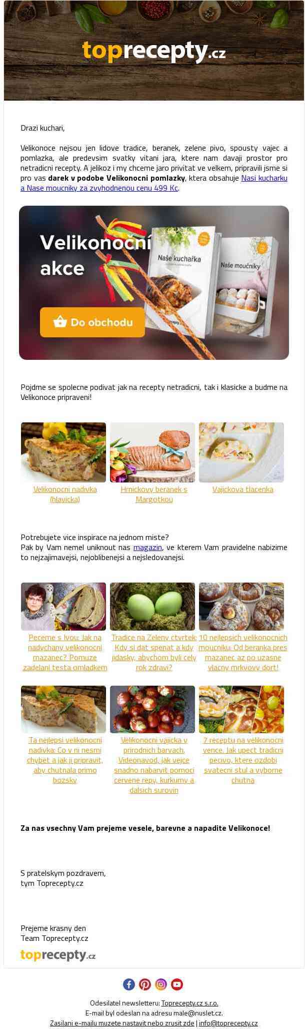 Velikonoční nadílka od Topreceptů, dvojitá nálož kuchařek za zvýhodněnou cenu! 🐤 🐇