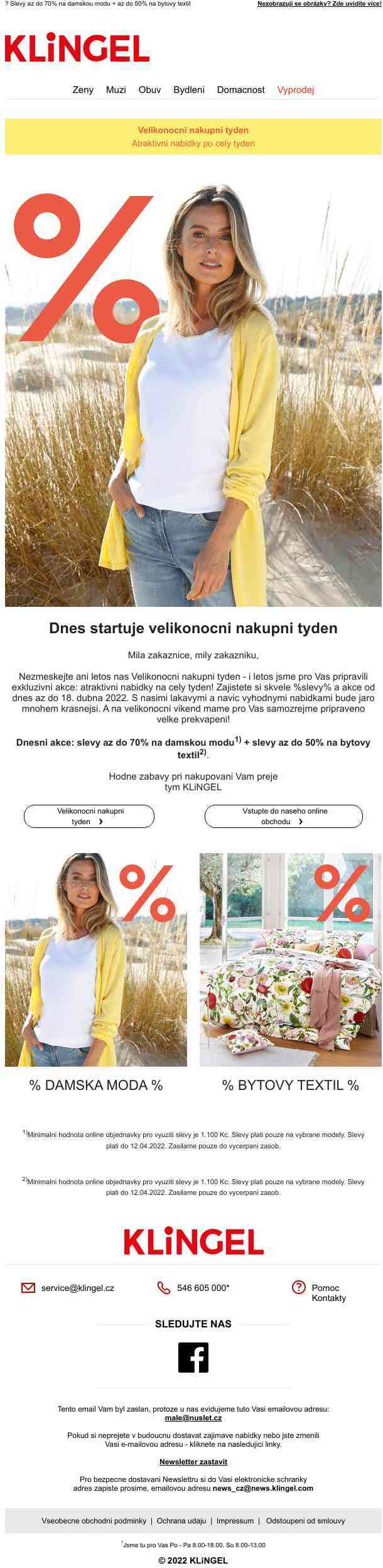 % 🐰 % A je to tady! Velikonoční nákupní týden startuje právě dnes