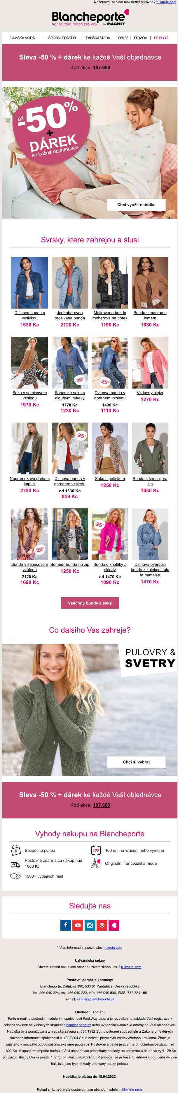 Trendy svršky | -50 % | Pončo zdarma pro Vás