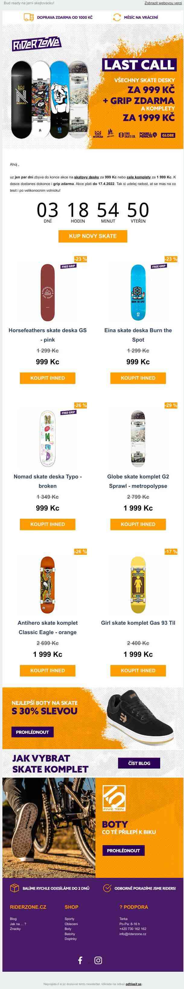 Nový skate za lepší cenu pořídíš už jen pár dní!