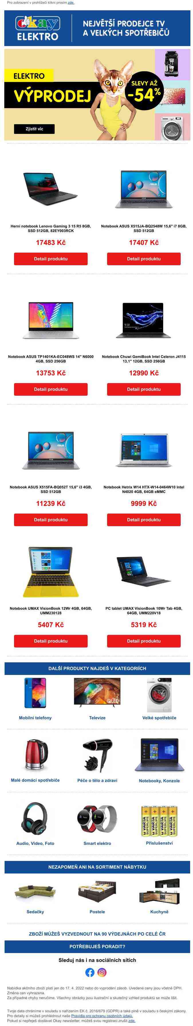 Úplně nový notebook od 5319 Kč