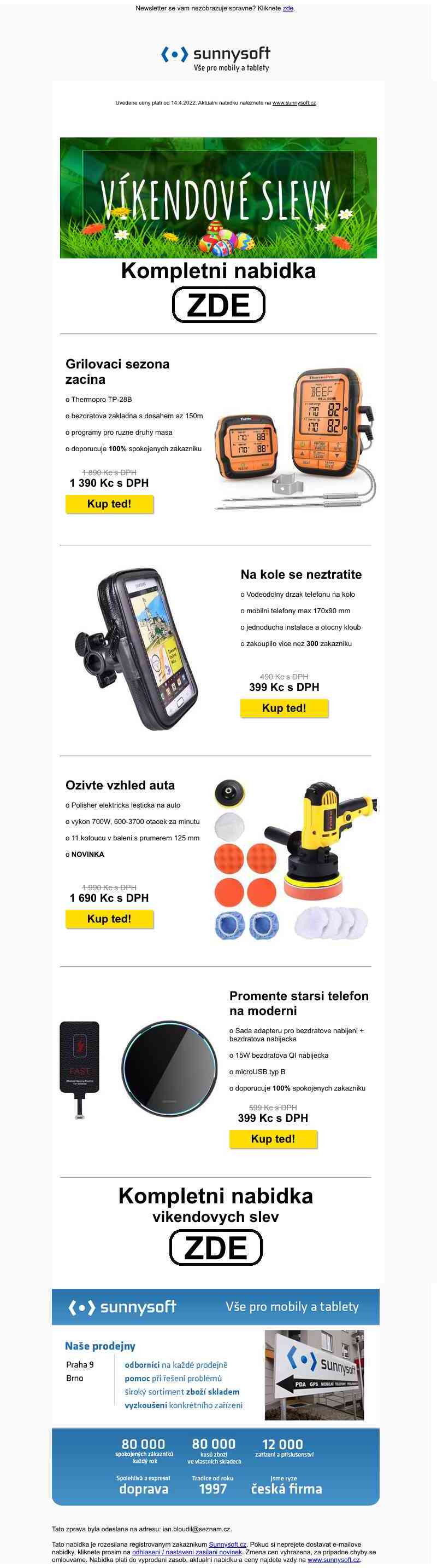 <•> Sunnysoft - Velikonoční výprodej 2022! Vybrané slevy pouze o prodlouženém víkendu!