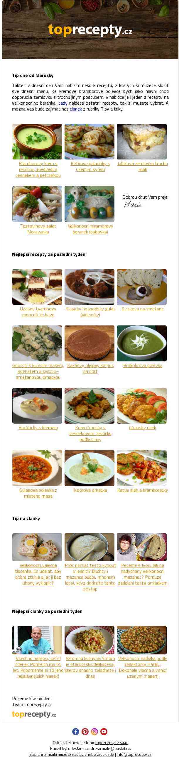 Tip na dnešní den + nejlepší recepty