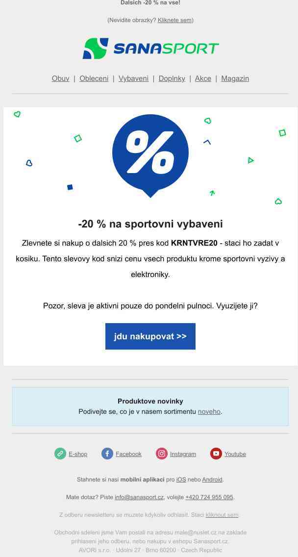 -20 % na Váš nákup zajistí tento kód