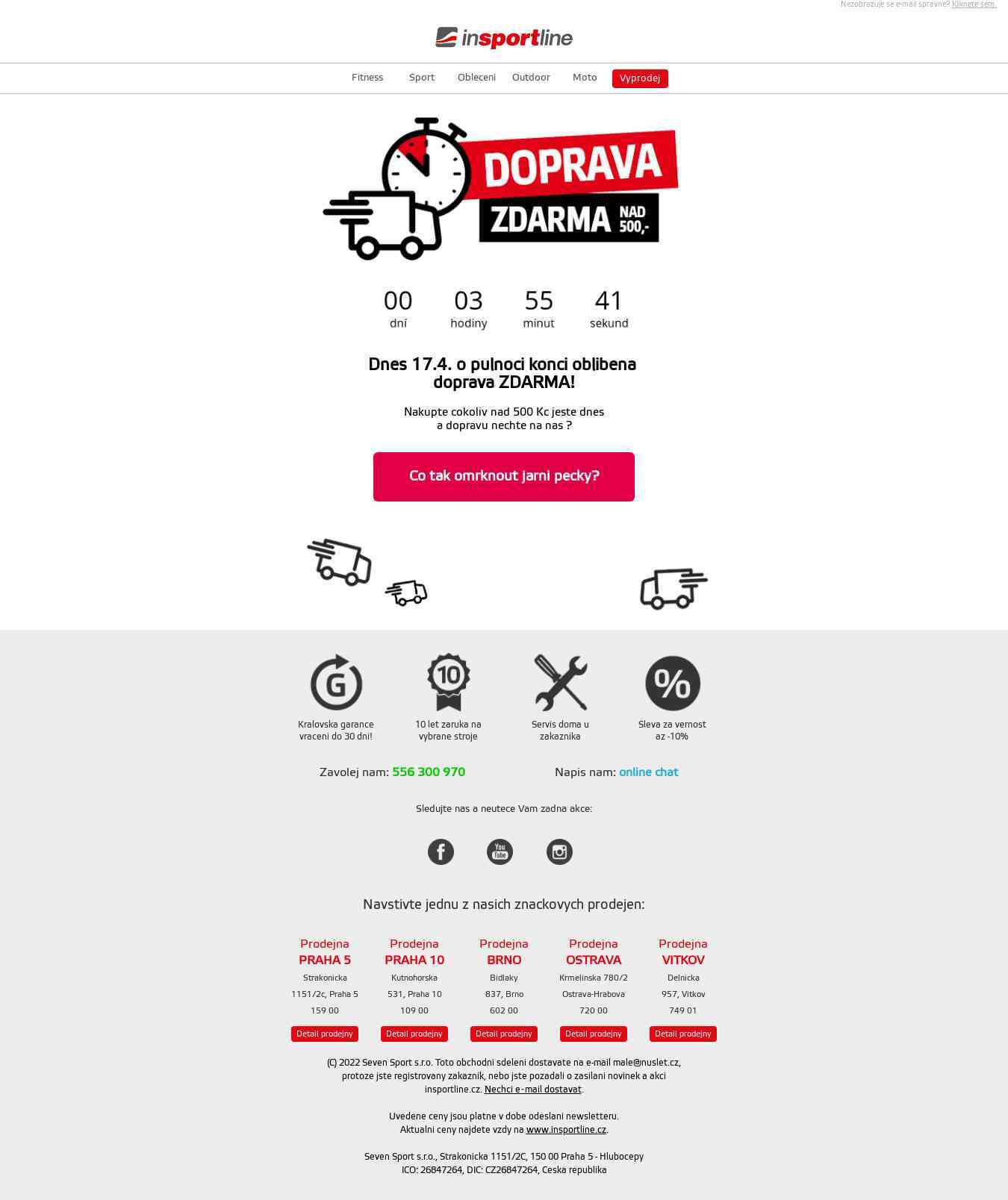 Doprava ZDARMA 🚚 nad 500,- končí dnes o půlnoci!