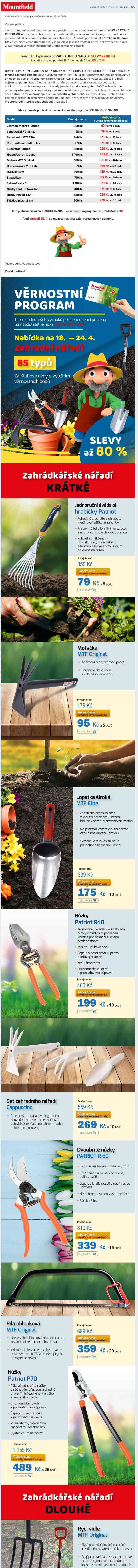 Nové odměny: Zahradní nářadí skoro „ZADARMO“