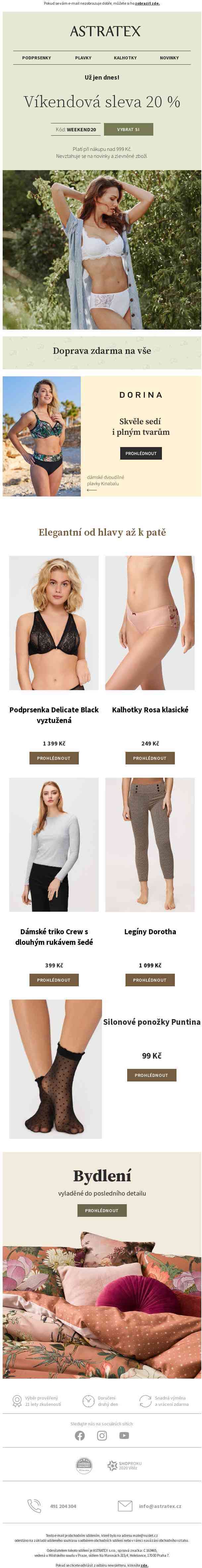 Krásnou neděli s 20% slevou a dopravou zdarma!