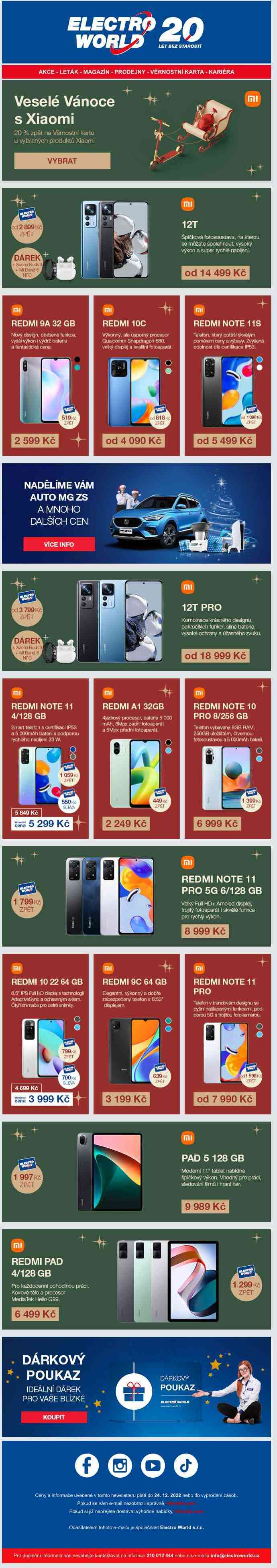 20 % z ceny vybraných produktů Xiaomi zpět na Věrnostní kartu, vyberte si.