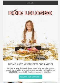 Dnes je Den dětí! LELOSI50 končí o půlnoci ⏳