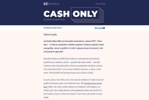 Cash Only: Politici o Lex ČEZ neříkají pravdu. A nejspíš jim chybí plán.