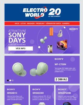 Sony Days - atraktivní cenová nabídka na vybrané produkty, vyberte si.