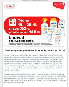 HIT TÝDNE: sleva 30% na opalovací kosmetiku Ladival při jejím nákupu nad 145 Kč