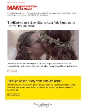 MAM aktualita - Tradičnější, než si myslíte, upozorňuje kampaň na festival Prague Pride