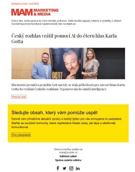 MAM aktualita - Český rozhlas vrátil pomocí AI do éteru hlas Karla Gotta