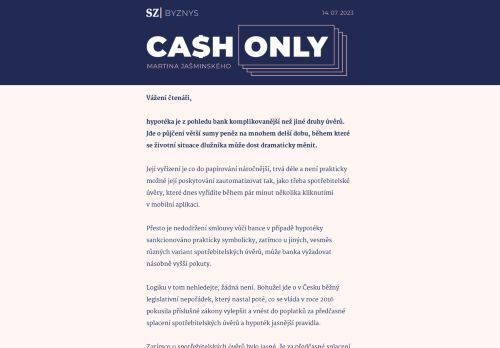 Cash Only: Hypotéky nemají mít extra výhodu. Vyšší sankce jsou potřeba.