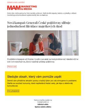MAM aktualita - Nová kampaň Generali České pojišťovny slibuje jednoduchost likvidace majetkových škod