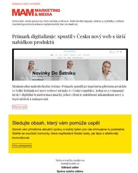 MAM aktualita - Primark digitalizuje: spustil v Česku nový web s širší nabídkou produktů