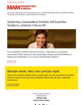 MAM aktualita - Marketing a komunikaci Deloitte řídí Kateřina Šušáková, přichází z Havas PR