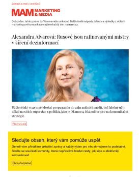 MAM aktualita - Alexandra Alvarová: Rusové jsou rafinovanými mistry v šíření dezinformací