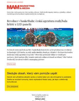 MAM aktualita - Revoluce v basketbalu: česká agentura rozhýbala hřiště z LED panelů
