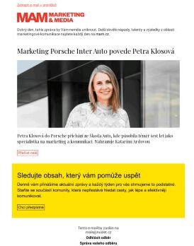 MAM aktualita - Marketing Porsche Inter Auto povede Petra Klosová