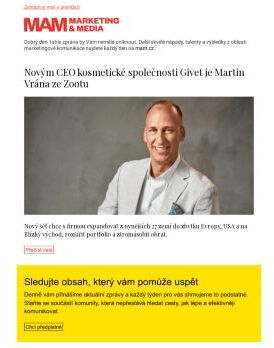 MAM aktualita - Novým CEO kosmetické společnosti Givet je Martin Vrána ze Zootu
