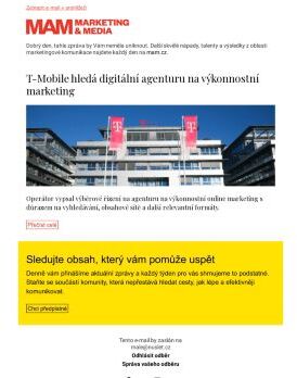 MAM aktualita - T-Mobile hledá digitální agenturu na výkonnostní marketing