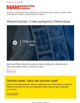 MAM aktualita - Httpool startuje v Česku spolupráci s Pinterestem