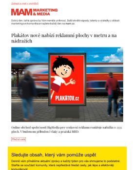 MAM aktualita - Plakátov nově nabízí reklamní plochy v metru a na nádražích