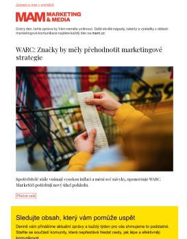 MAM aktualita - WARC: Značky by měly přehodnotit marketingové strategie